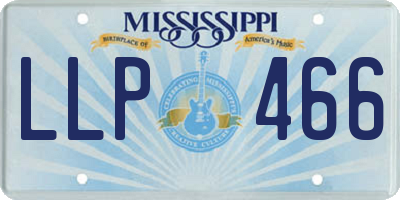 MS license plate LLP466