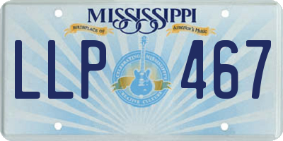 MS license plate LLP467