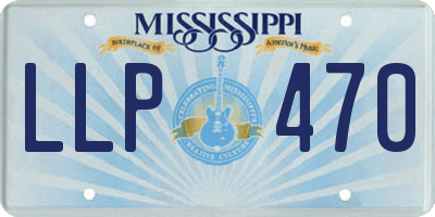 MS license plate LLP470