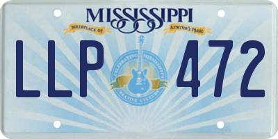 MS license plate LLP472