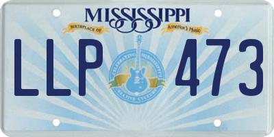 MS license plate LLP473