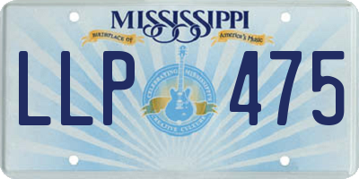 MS license plate LLP475