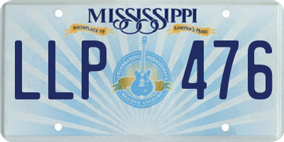 MS license plate LLP476