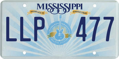 MS license plate LLP477