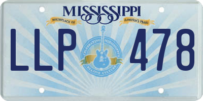 MS license plate LLP478