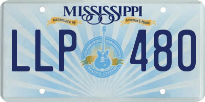 MS license plate LLP480
