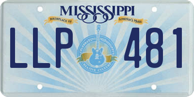 MS license plate LLP481