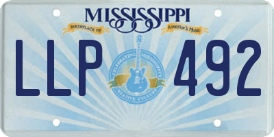 MS license plate LLP492