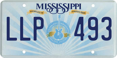 MS license plate LLP493