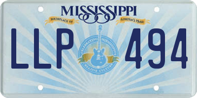 MS license plate LLP494