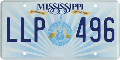 MS license plate LLP496