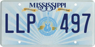 MS license plate LLP497