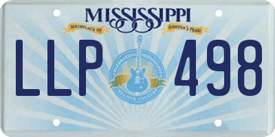 MS license plate LLP498