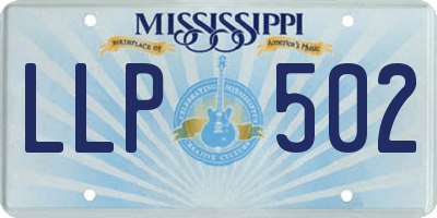 MS license plate LLP502