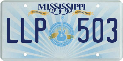 MS license plate LLP503