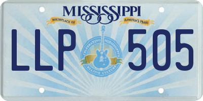 MS license plate LLP505