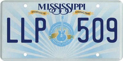 MS license plate LLP509