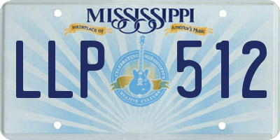 MS license plate LLP512