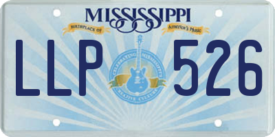 MS license plate LLP526