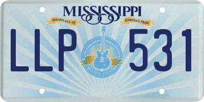 MS license plate LLP531