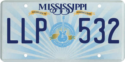 MS license plate LLP532
