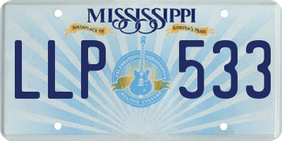 MS license plate LLP533