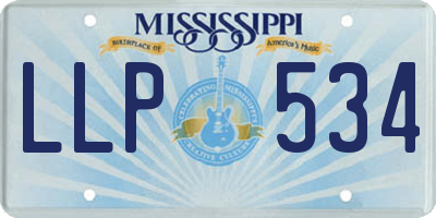 MS license plate LLP534