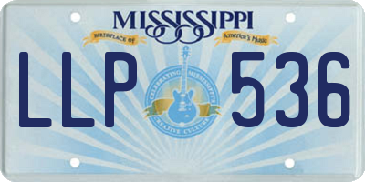 MS license plate LLP536