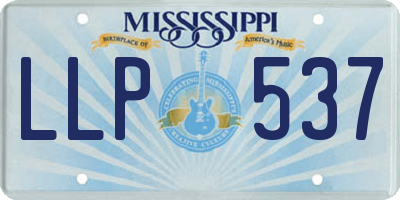 MS license plate LLP537