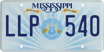 MS license plate LLP540