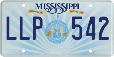 MS license plate LLP542
