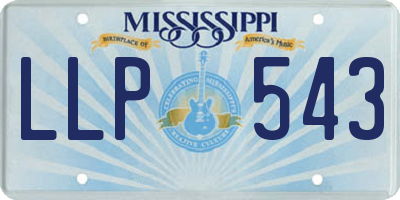 MS license plate LLP543