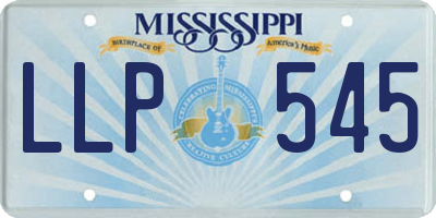 MS license plate LLP545