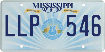 MS license plate LLP546