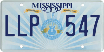 MS license plate LLP547