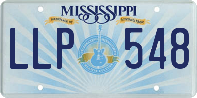 MS license plate LLP548