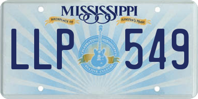 MS license plate LLP549