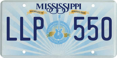 MS license plate LLP550