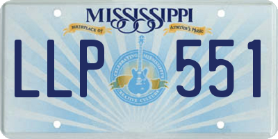 MS license plate LLP551