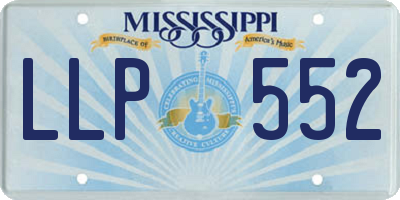 MS license plate LLP552