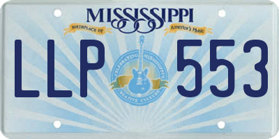 MS license plate LLP553
