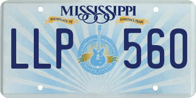 MS license plate LLP560