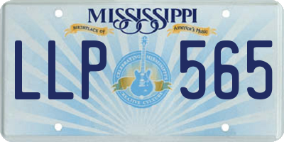 MS license plate LLP565
