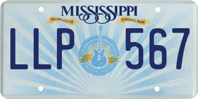 MS license plate LLP567