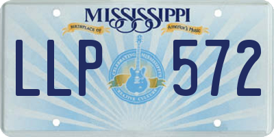 MS license plate LLP572