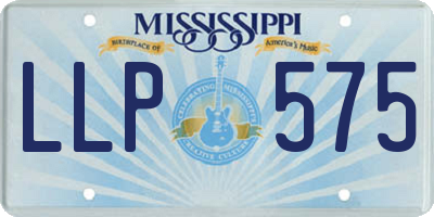 MS license plate LLP575