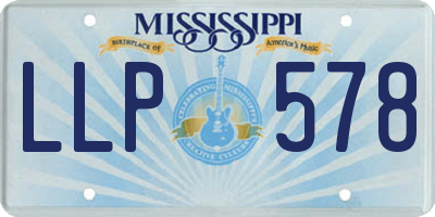 MS license plate LLP578