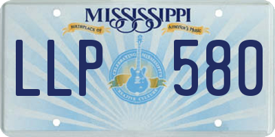 MS license plate LLP580