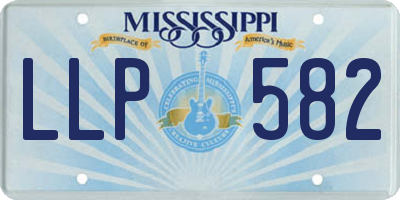 MS license plate LLP582