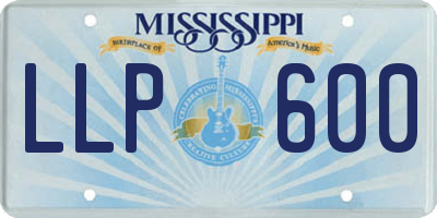 MS license plate LLP600